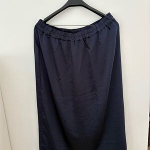 XL TALL GAP Navy Satin Maxi Skirt NWT